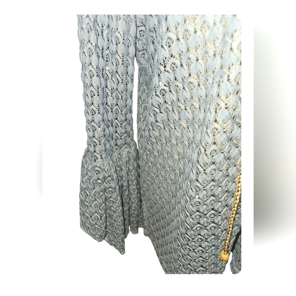 70s style Beaded Celestial Blue Crotchet Top Boho Bohemian - Picture 4 of 11